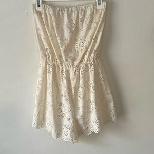 Lovers and Friends eyelet tube top shorts romper